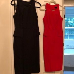Banana Republic peplum dress Black 4, Red 2